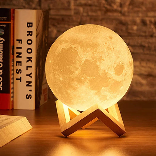 Shining Moon LED Night Light with Color Cycle for Kids' Rooms